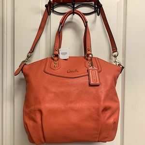 Coach Ashley Leather Satchel (F23684) Tea Rose NWT